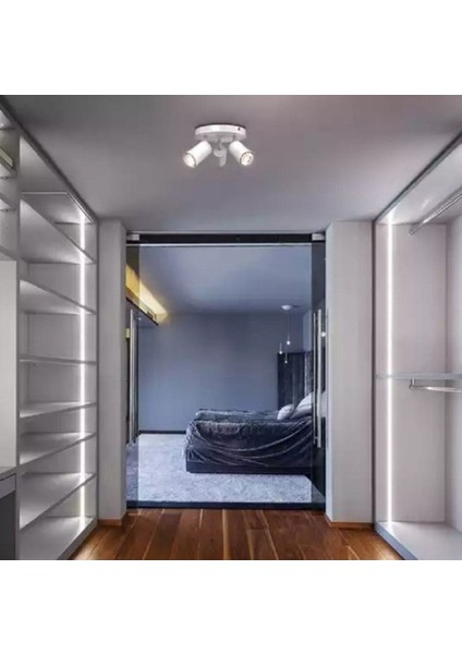 Mylights Mat Beyaz LED Avize LED Spot Üçlü Hareketli Metal Günışığı Ampullü modelleri