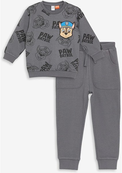 Baskılı Paw Patrol Baskılı Erkek Çocuk Sweatshirt ve Eşofman Alt 2'li Takım