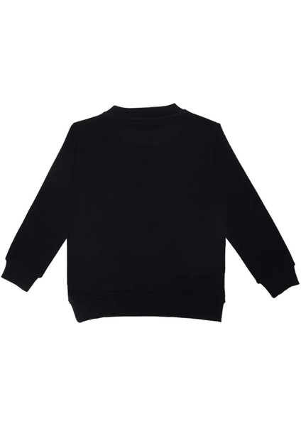 Çocuk Baskılı Sweatshirt - Siyah