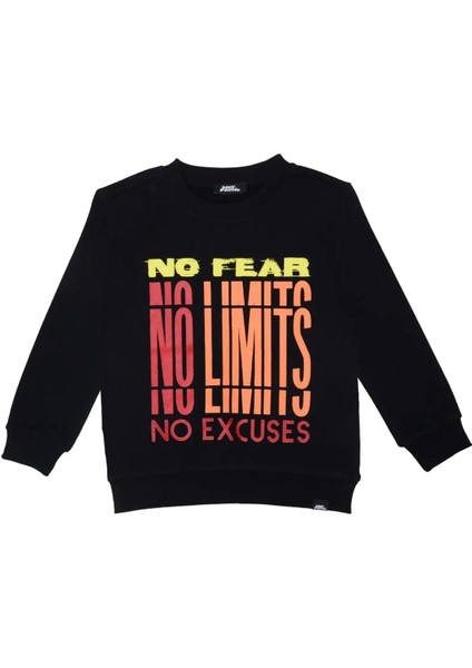 Çocuk Baskılı Sweatshirt - Siyah