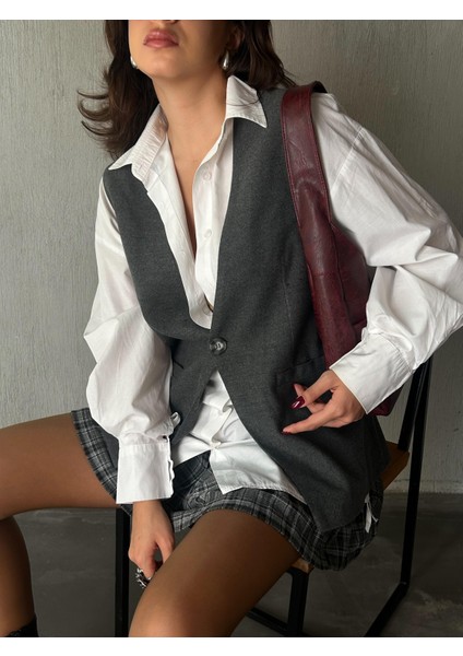 Kadın Antrasit Şardonlu Poliviskon Geniş Kesim Astarlı Yelek 28243 modelleri