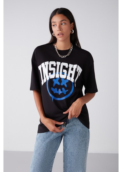 Insıght Oversize Siyah T-Shirt