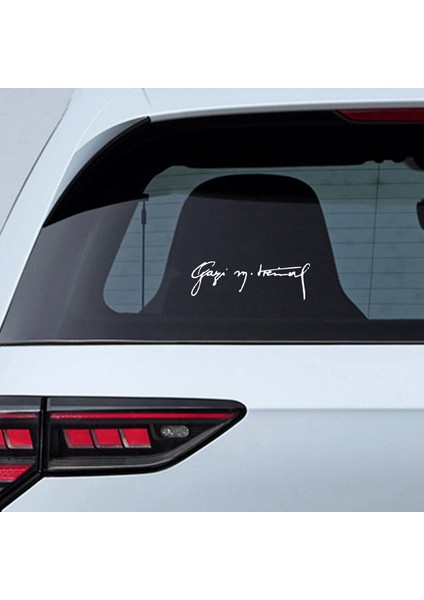 Gazi Mustafa Kemal İmza Sticker - Atatürk İmza Sticker - Atatürk Sticker - Oto Sticker - Araba Sticker - Araç Sticker - Duvar Sticker - Laptop Sticker