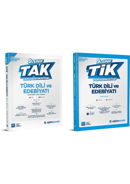 2025 9. Sınıf Türk Dili ve Edebiyatı Tak Tam Anlatım - Tam İzleme 2'li Set