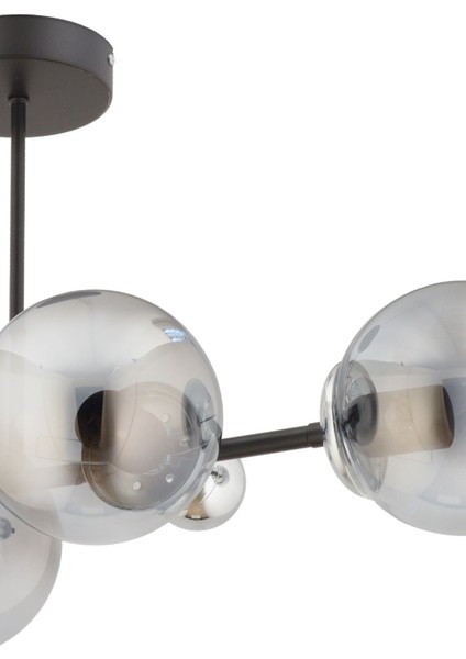Shine 4'lü Siyah Füme Glob Camlı Modern Plafonyer Salon Yemek Masası Üstü Avize modelleri