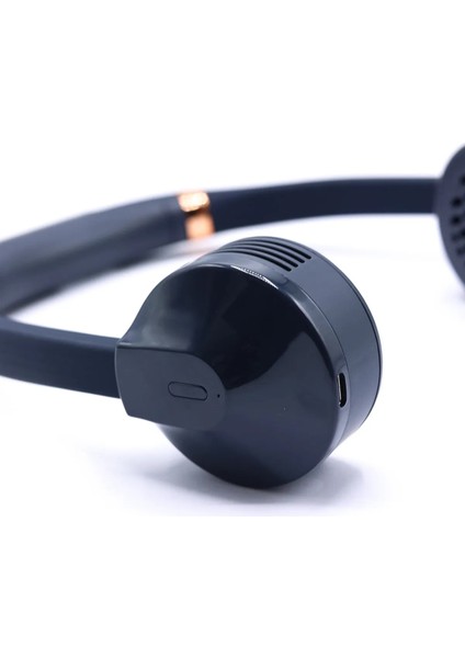 Lacivert Taşınabilir ve Şarjlı Boyun Fanı- Built-In 2000MAH Neck Fan Nave Blue