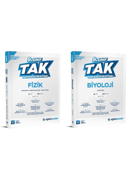 2025 9. Sınıf Fizik - Biyoloji Tak Tam Anlatım 2'li Set
