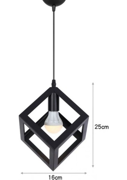 Küp Şeklinde Siyah Metal Sarkıt Hol Avize Genç Odası Çocuk Odası Kare Mutfak Aydınlatması indirimleri
