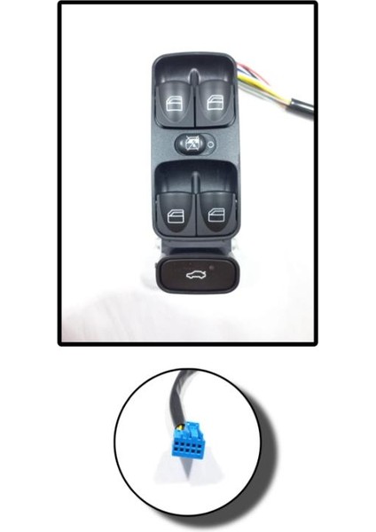 Mercedes W203 Uyumlu Ön Sol Cam Düğmesi 2000-2007 modelleri