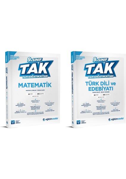 2025 9. Sınıf Matematik - Edebiyat Tak Tam Anlatım 2'li Set