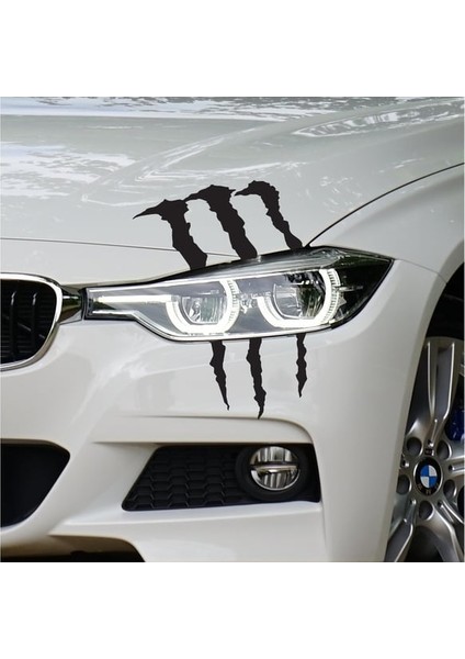 Far Için Monster Pençe Sticker - Far Sticker - Oto Sticker - Araba Sticker - Araç Sticker