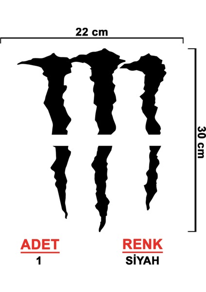 Far Için Monster Pençe Sticker - Far Sticker - Oto Sticker - Araba Sticker - Araç Sticker