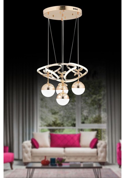 LED Avize Bulut 3renk Işıklı Kumandalı Modern Avize