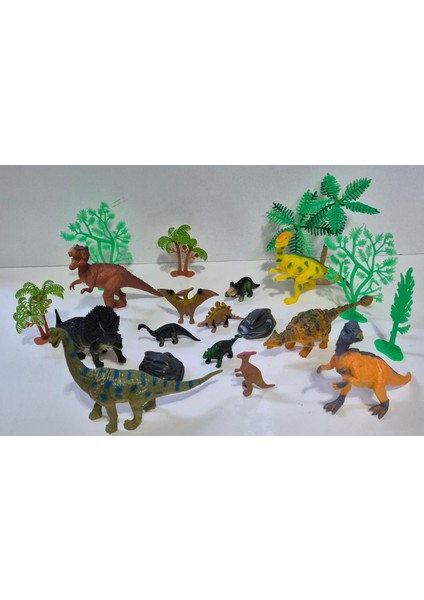 Dinozor 20 Parça Trex Et Dinazor Oyuncak Adasaurus Achelousaurus Aucasaurus