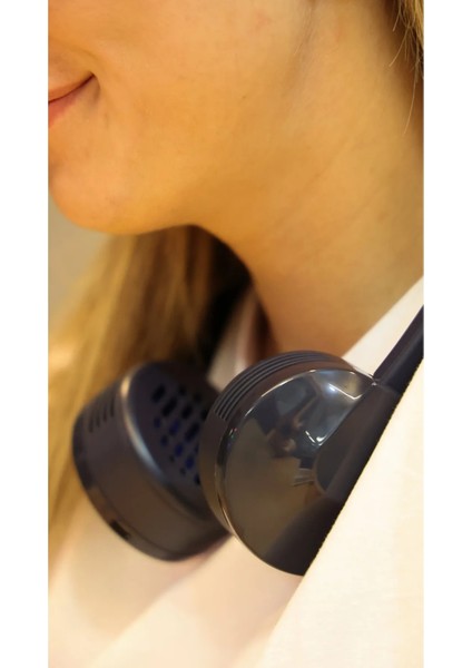 Lacivert Taşınabilir ve Şarjlı Boyun Fanı- Built-In 2000MAH Neck Fan Nave Blue indirimleri
