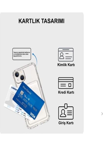 Apple iPhone 16 Kılıf Kartlıklı Baskılı Köşe Koruma Tasarımlı Şeffaf G-Kart Kılıf