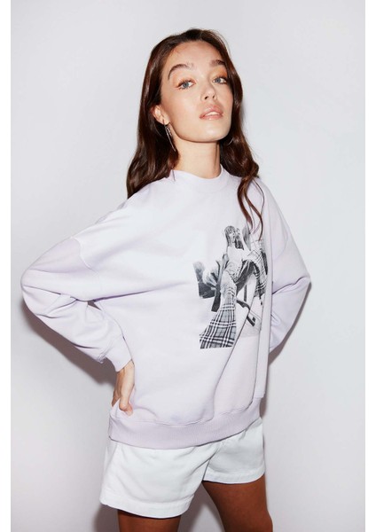 Sketch Oversize Lila Sweatshirt