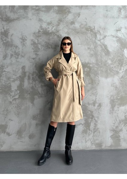 Asur Butik Kadın Su Itici Trençkot (Ürün Geniş Kesimdir.bir Beden Küçük Alınız.)