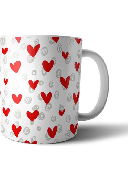 Kalp Emoji Sevgili Valentine Kupa Bardak Model 2