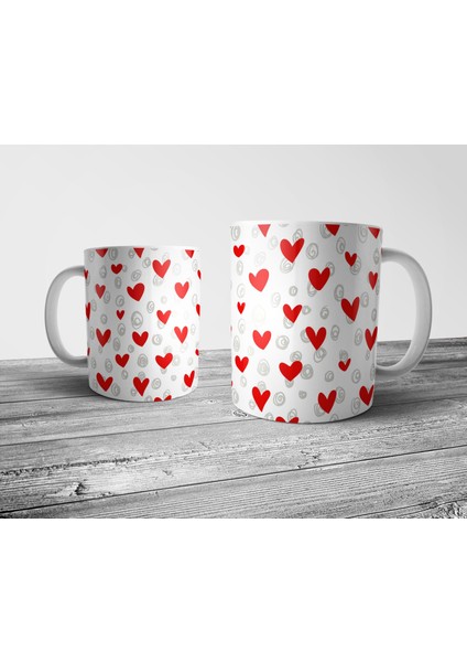 Kalp Emoji Sevgili Valentine Kupa Bardak Model 2 fiyatları