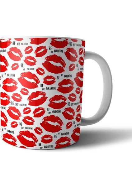 Kalp Emoji Sevgili Valentine Kupa Bardak Model 3