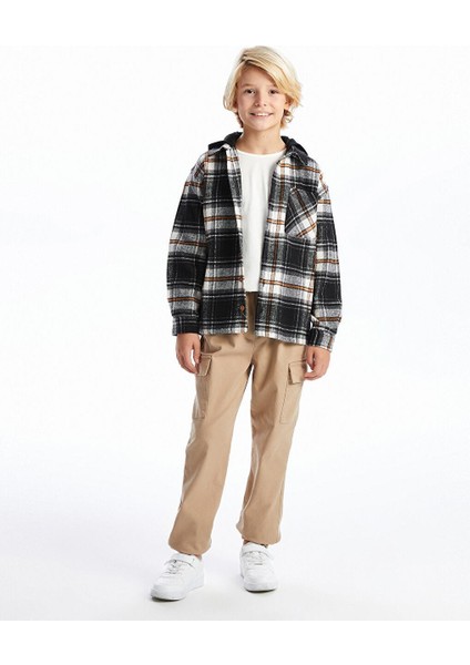 Ekoseli Kapüşonlu Ekose Erkek Çocuk Gömlek Ceket fırsatları