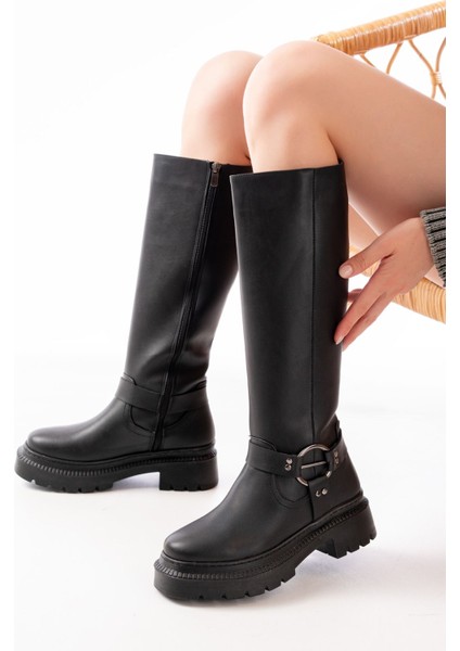 236-3021 Siyah Fermuarlı Günlük Kadın Çizme fiyatları