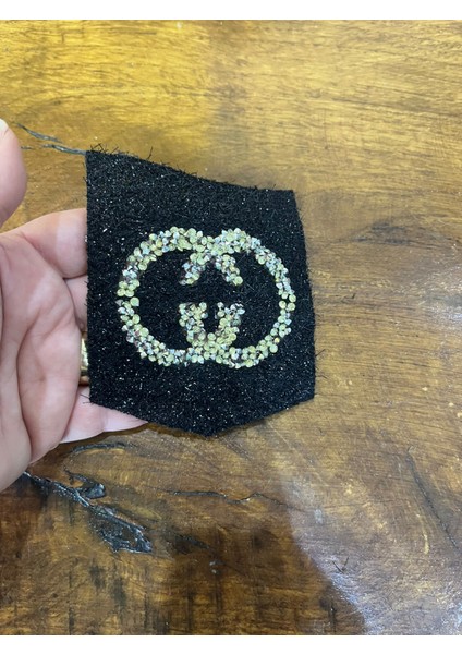 10 x 8 cm Ütü İle Yapışan Taşlı Tasarım Cep Arma Dikiş Aplike