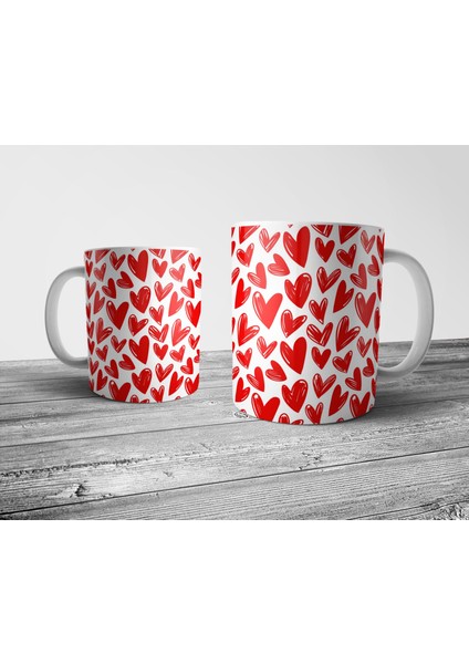 Kalp Emoji Sevgili Valentine Kupa Bardak Model 1 fiyatları