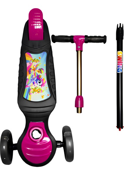 3 Tekerlekli Işıklı Çocuk Scooter Swing - 3 Kademeli Yükseklik Ayarı fiyatları