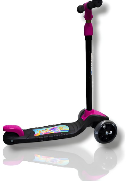 3 Tekerlekli Işıklı Çocuk Scooter Swing - 3 Kademeli Yükseklik Ayarı modelleri