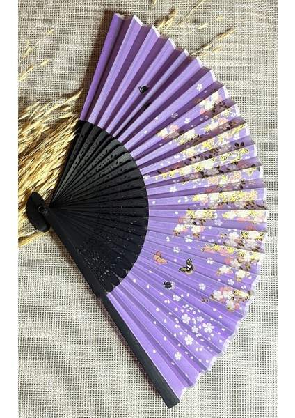 Yelpaze Mor Sakura Çiçekli Çanta Boyu A511