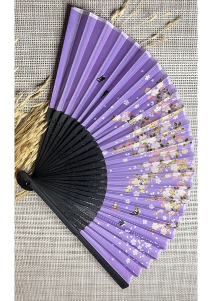 Yelpaze Mor Sakura Çiçekli Çanta Boyu A511