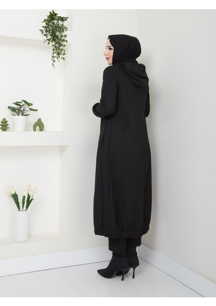 Kışlık Siyah Ince Kaşe Kadın Kaban Genç Spor 54007 fırsatları