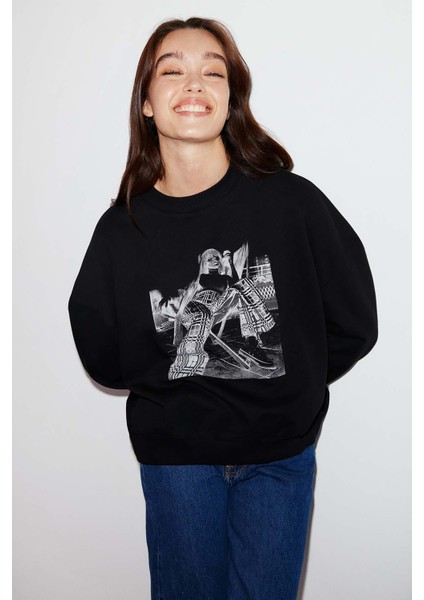 Sketch Oversize Siyah Sweatshirt