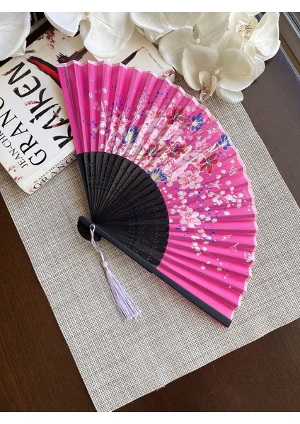 Bambu Çiçek Desenli Yelpaze A517 modelleri