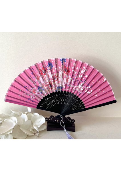 Bambu Çiçek Desenli Yelpaze A517 indirimleri