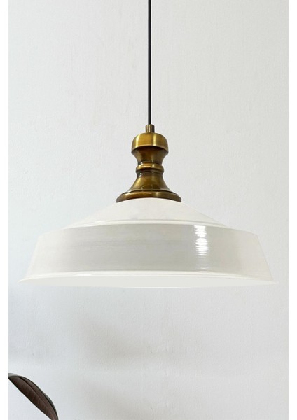 Beyaz Iç Beyaz Avize Asaletli Eskitme Knob Başlık Retro Sarkıt Lamba Restoran Salon Aydınlatma