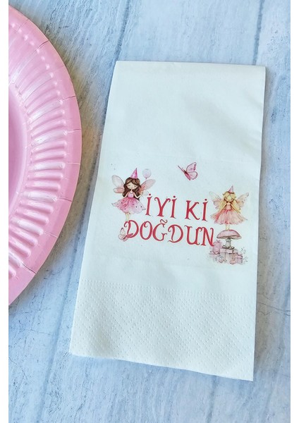 Peri Kızları Doğum Günü Peri Kızı Konsept Baskılı Peçete 20'li fiyatları