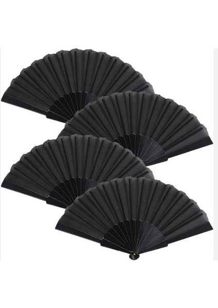 Yelpaze Siyah Kumaş Plastik