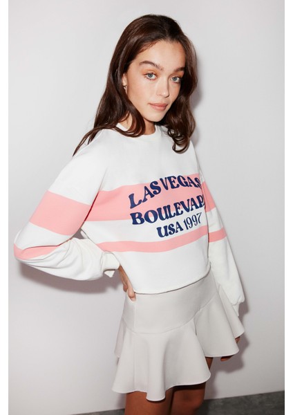 Whıtney Crop Pembe Sweatshirt fiyatları