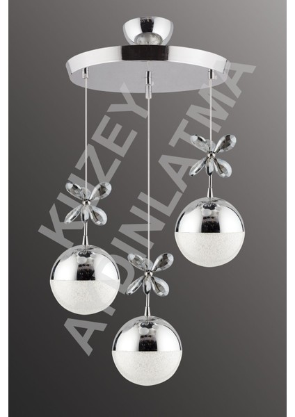 Efna 3 Lü Ledli 3 Renkli Krom Aydınlatma fiyatları