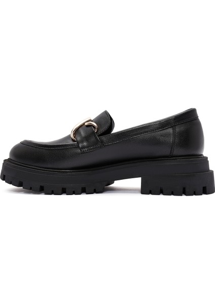 Kadın Siyah Toka Detaylı Deri Maskülen Loafer 24WFD184418 fiyatları