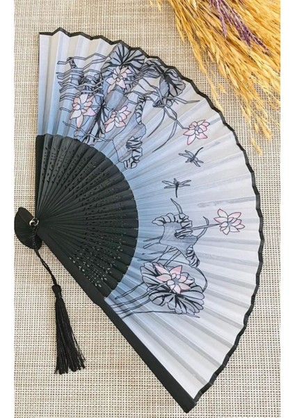 - Gri Yelpaze Bambu Ve Kumaş Sakura Çiçekli N111 fiyatları