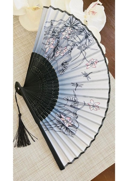 - Gri Yelpaze Bambu Ve Kumaş Sakura Çiçekli N111 fırsatları