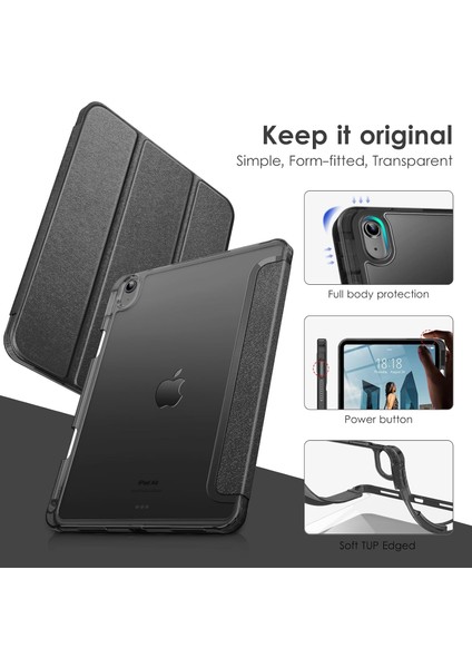 Ipad Air 11 10.9 Air 4 5 6 2024 Kılıf Magnetik Pen Charge Kalem Bölmeli Akıllı Uyku Modlu Ayrılan Şeffaf Arka Kapak fiyatları
