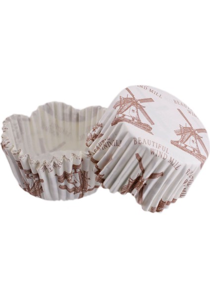Cupcake Kalıbı Pet Kapsül Dalgalı Ruzgar Türübünü Desenli Kek Kalıbı 65X38 mm (100 Adet)