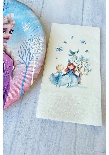 Elsa Frozen Karlar Kraliçesi Konsept Baskılı Peçete 20'li