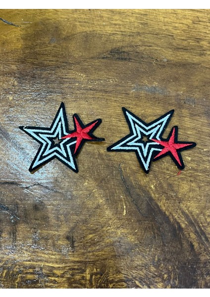 2 Adet Yıldız Arma Set Dikiş Aplike 6 x 5 cm modelleri