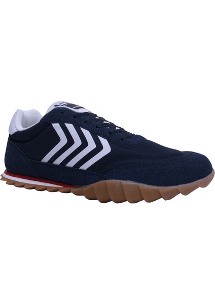 Bestof Lacivert Beyaz Kırmızı Bağcıklı Sneakers Spor Ayakkabı